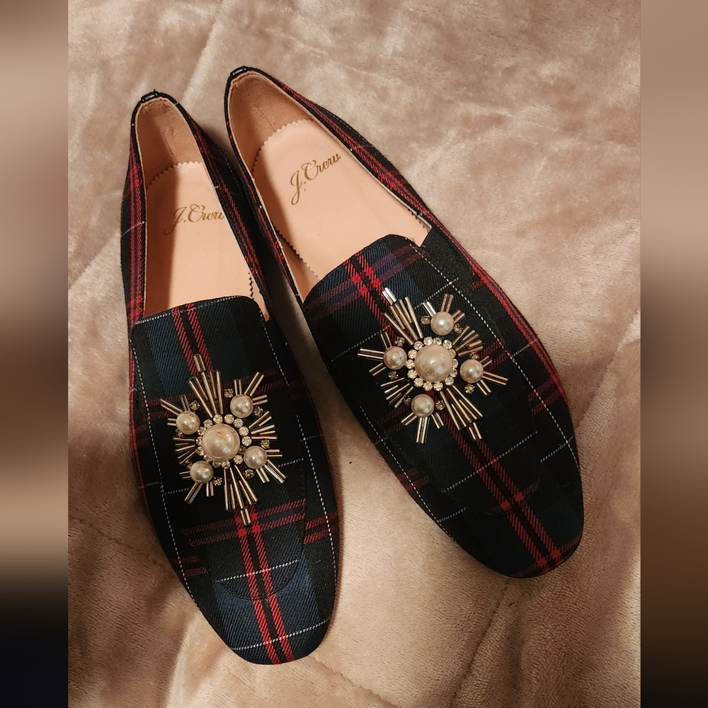 J CREW "Janie" Tartan Loafer Sz 8 Never Worn